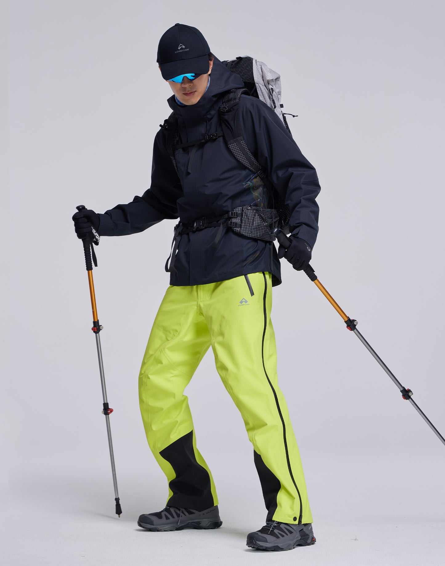 Pioneer Camp Men's Waterproof Ski Pants – Windproof, Lightweight, Full-Zip Design
